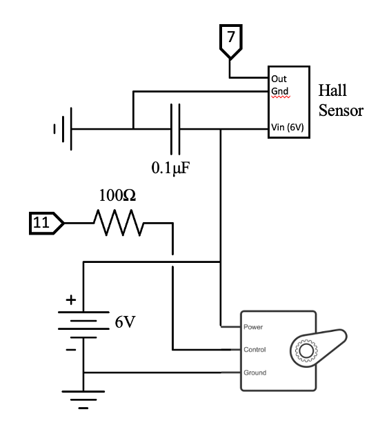Servo and Hall Sensor Circuit